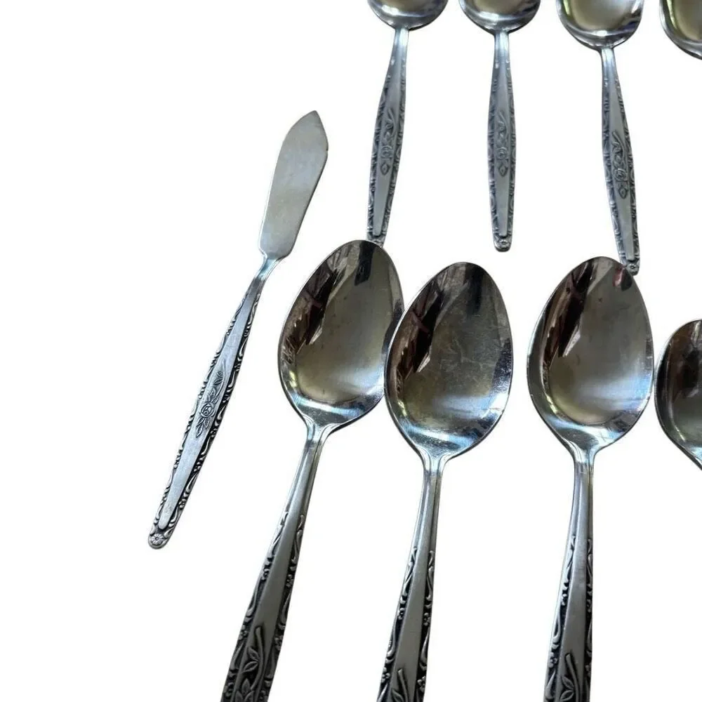 Interpur INR3 Lot Of 11 Spoons And Butter Spreader In Original Box Korea